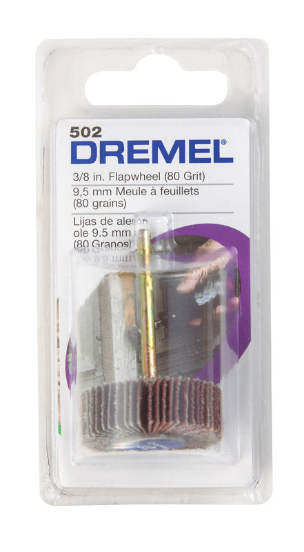 Dremel 3/8 in. Dia. x 1/8 in. Aluminum Oxide Flapwheel Sander 80 Grit