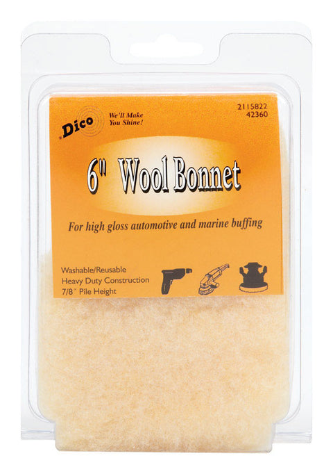 Dico 6 in. Dia. Wool Lambs Wool Bonnet