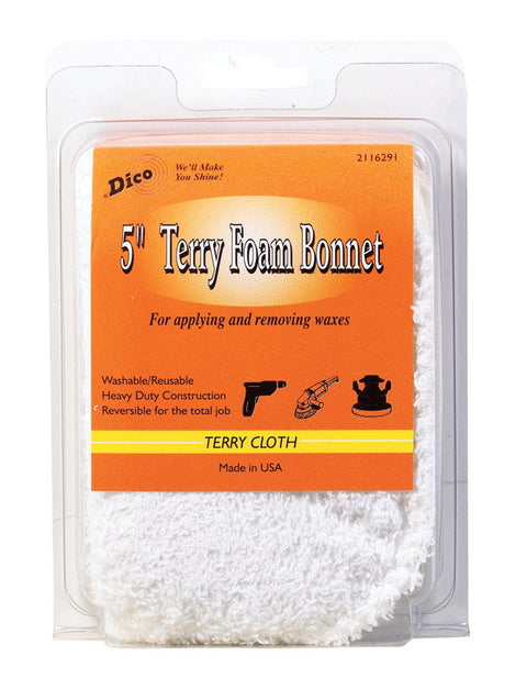 Dico 5 in. Dia. Terry Cloth Terry Foam Bonnet