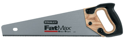 Stanley FatMax Hand Saw 15 in. L Plastic and Wood Handle
