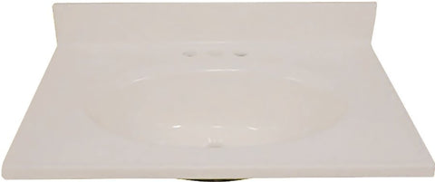 Foremost BS-2237 Vanity Top, 37 in OAL, 22 in OAW, Marble, Bone, Countertop Edge