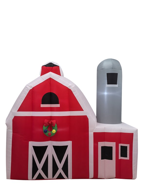 Santas Forest 90034 Inflatable Christmas Barn, 7-3/4 ft H, Polyester ...