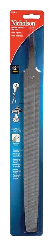 Nicholson Single/Rectangular Mill Bastard Tapered File 12 in. L American