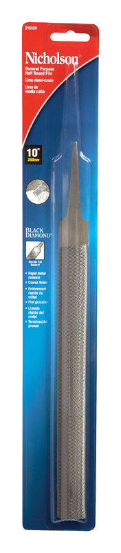 Nicholson Bastard Double Cut/Half Round/Half Flat Tapered File 10 in. L American