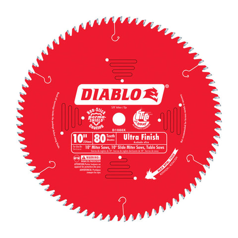 Freud Diablo 10 in. Dia. 80 teeth Carbide Tip Circular Saw Blade For Wood, Veneers and Melamine