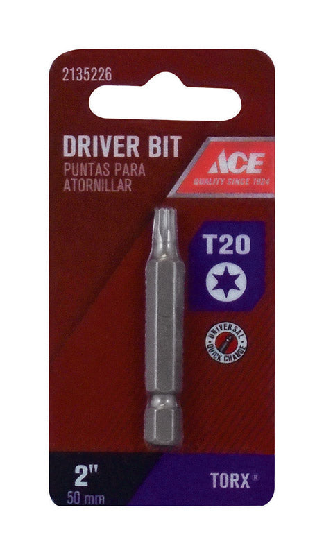 Ace T20 Torx Screwdriver Bit 1/4 in. Dia. x 2 in. L 1 pc.