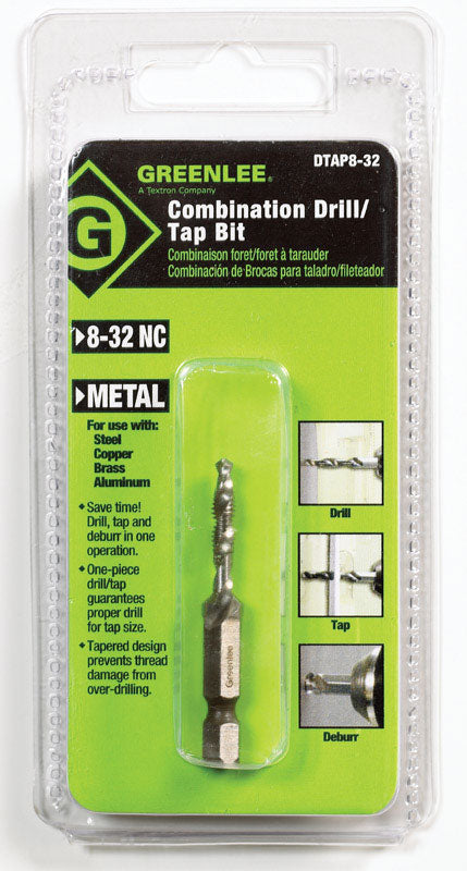 Greenlee High Speed Steel Hex #8 Drill and Tap Bit 1 pc.