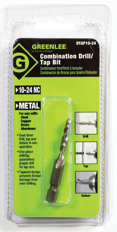 Greenlee High Speed Steel Hex #10 Drill and Tap Bit 1 pc.