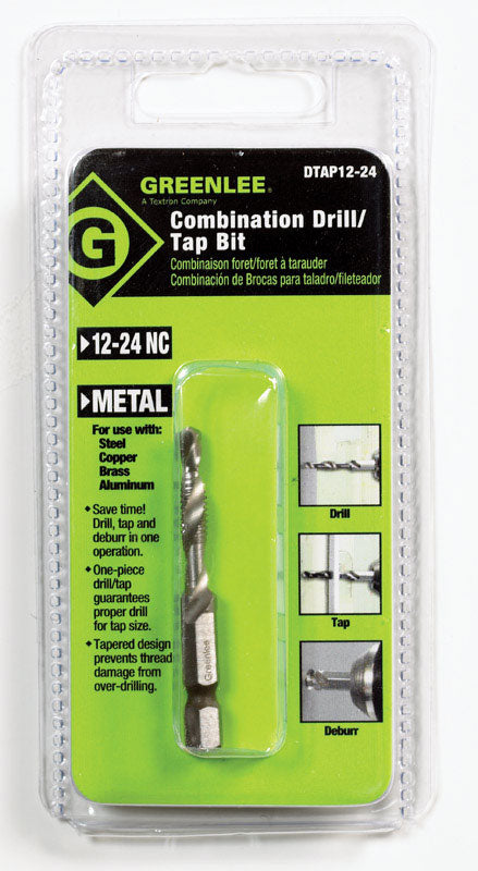 Greenlee High Speed Steel Hex #12 Drill and Tap Bit 1 pc.