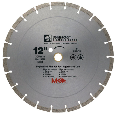 M.K. Diamond 12 in. Dia. Diamond Segmented Rim Circular Saw Blade For Cutting Concrete and Masonr