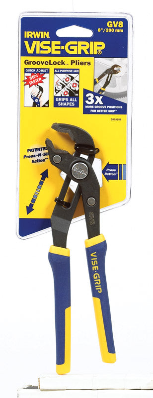 Irwin Vise-Grip 8 in. Alloy Steel Tongue and Groove Pliers Blue/Yellow 1 pk