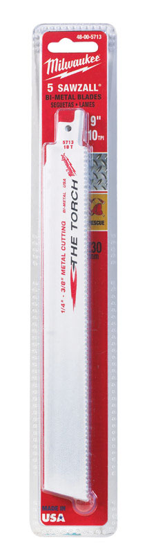 Milwaukee The Torch 9 in. L 10 TPI Bi-Metal Sawzall Blade 5 pk
