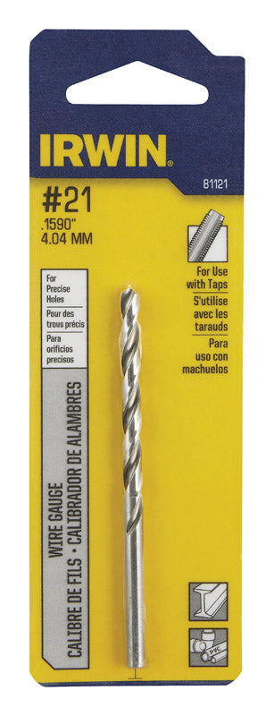 Irwin High Speed Steel Straight No.21 Dia. Wire Gauge Bit 1