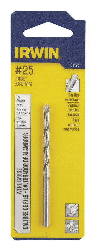 Irwin High Speed Steel Straight No.25 Dia. Wire Gauge Bit 1