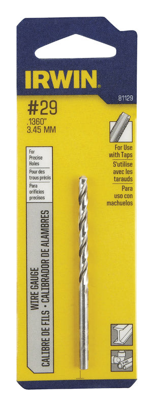 Irwin High Speed Steel Straight No.29 Dia. Wire Gauge Bit 1