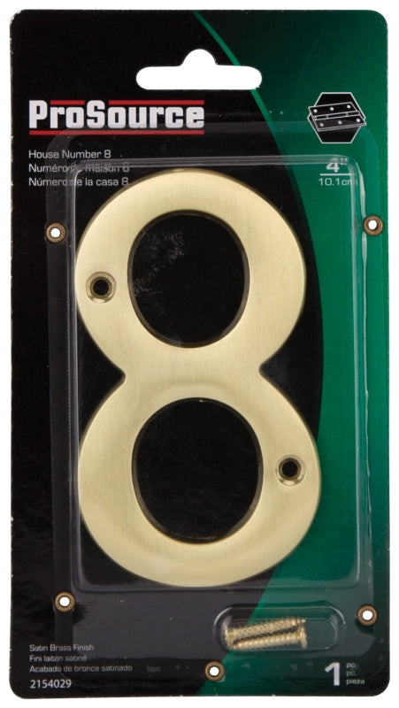 ProSource N-Z048PB3L-PS House Number, Character: 8, 4 in H Character, 2.28 in W Character