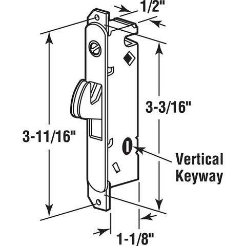 Prime-Line E 2013 Sliding Door Lock, Steel