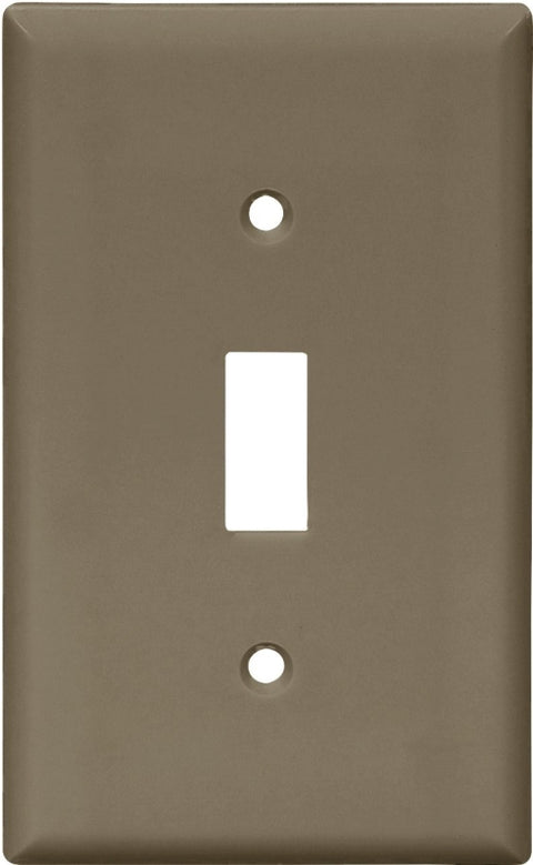 Eaton Wiring Devices 5134B-BOX Wallplate, 4-1/2 in L, 2-3/4 in W, 1 -Gang, Nylon, Brown, High-Gloss, Pack of 15