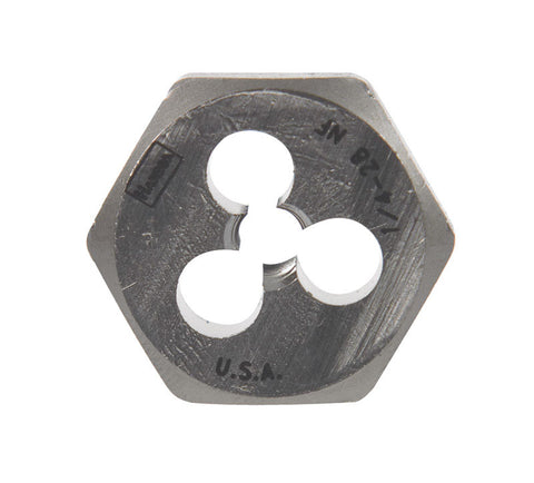 Irwin Hanson High Carbon Steel SAE Hexagon Die 1/4-28 in. 1 pc, Pack of 5