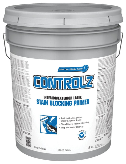 Controlz 11925 Interior Stain Blocking Primer, White, 5 gal