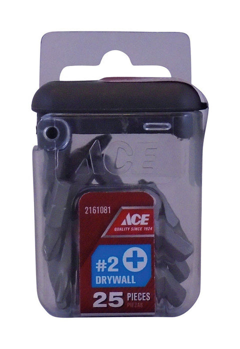 Ace Mibro #2 Phillips Screwdriver Bit 1/4 in. Dia. x 1 in. L 25 pc.