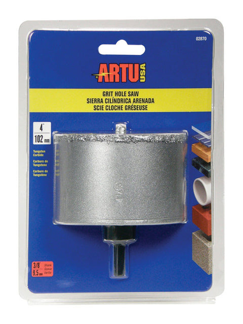 ARTU 4 in. Dia. Tungsten Carbide Grit Hole Saw
