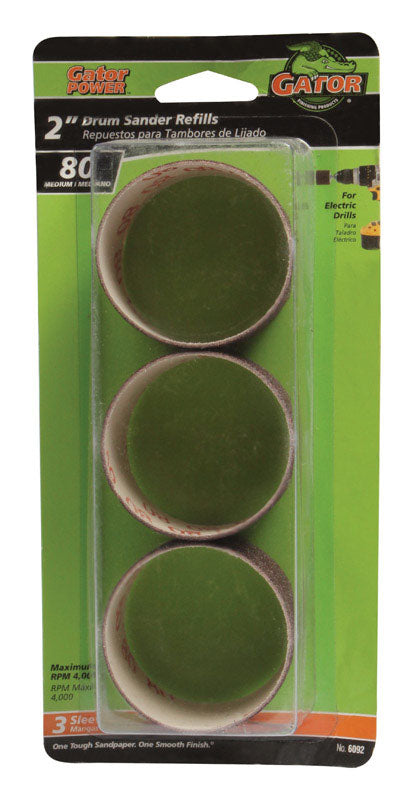 Gator Grit 2 in. Dia. x 0.3 in. Dia. 80 Grit Abrasive Sleeve Refill Aluminum Oxide