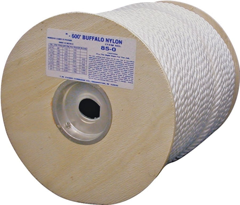 T.W. Evans Cordage 85-070 Rope, 1/2 in Dia, 600 ft L, 704 lb Working L ...