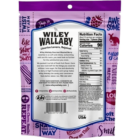 Wiley Wallaby 724332 Licorice, Chewy, Blasted Berry, 10 oz Bag