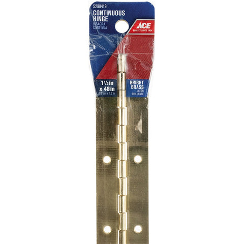 Ace 1-1/2 in. W x 48 in. L Continuous Hinge Bright Brass