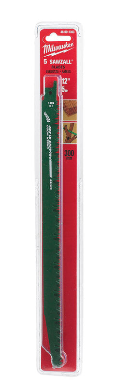 Milwaukee 12 in. L 5 TPI Carbon Steel Sawzall Blade 5 pk