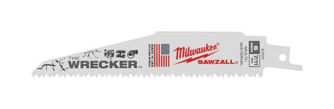 Milwaukee The Wrecker 6 in. L 8 TPI Bi-Metal Sawzall Blade 5 pk