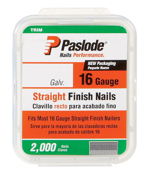 Paslode 1-1/2 in. L 16 Ga. Galvanized Straight Finish Nails 2,000 pk
