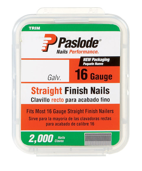 Paslode 1-1/4 in. L 16 Ga. Galvanized Straight Finish Nails 2,000 pk