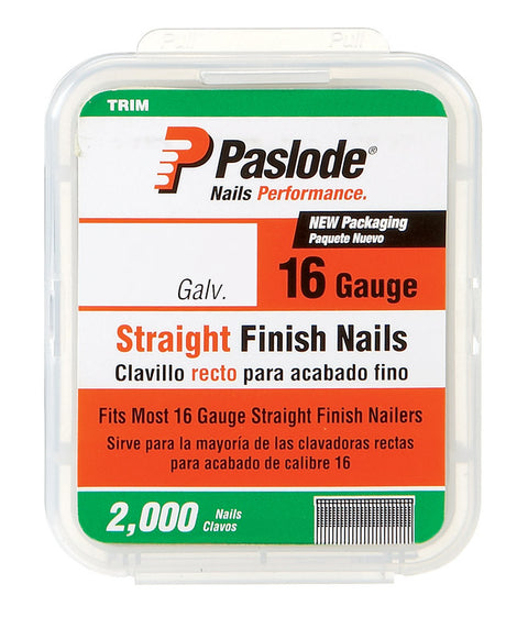 Paslode 2-1/2 in. L 16 Ga. Galvanized Straight Finish Nails 2,000 pk