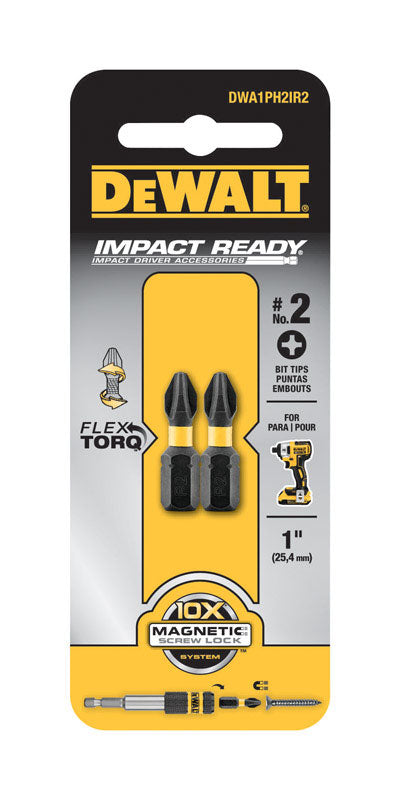 DeWalt Impact Ready #2 Phillips Screwdriver Bit 1/4 in. Dia. 2 pc.