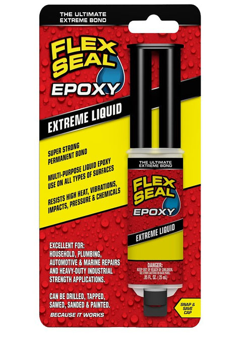 Flex Seal EFSBLKR25 Epoxy Adhesive, Liquid, Black, 25 mL Syringe