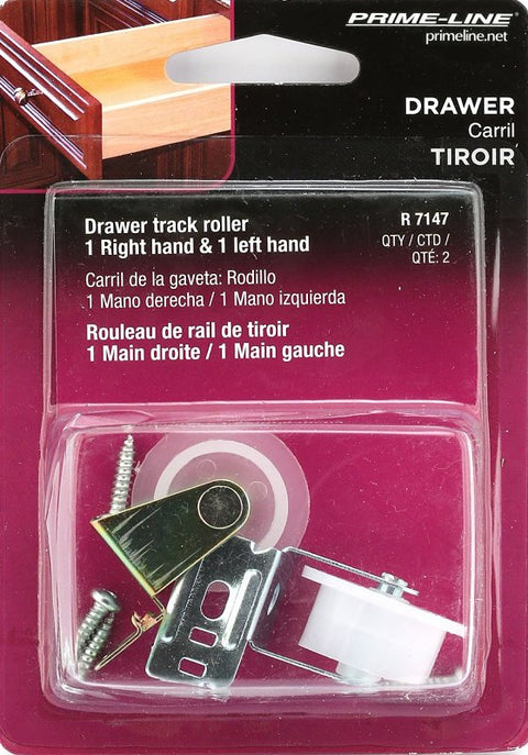 Prime-Line R 7147 Drawer Guide Assembly, 1 in Dia, Plastic/Steel, White