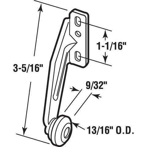 Prime-Line R 7148 Drawer Track Roller, 13/16 in Dia, Plastic/Steel