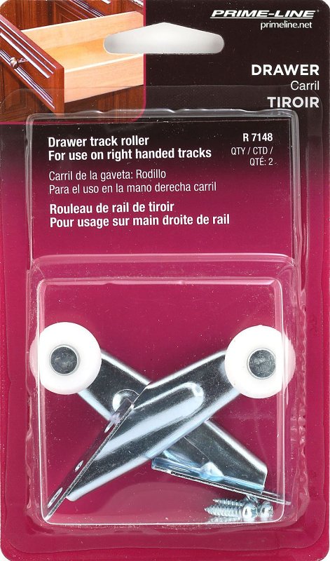 Prime-Line R 7148 Drawer Track Roller, 13/16 in Dia, Plastic/Steel