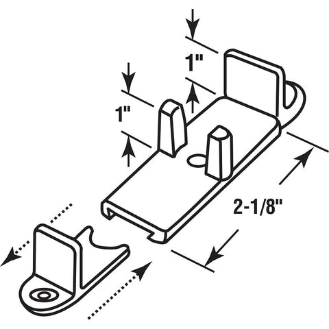 Prime-Line N 6760 Door Guide, Nylon/Plastic, White, Floor Mounting
