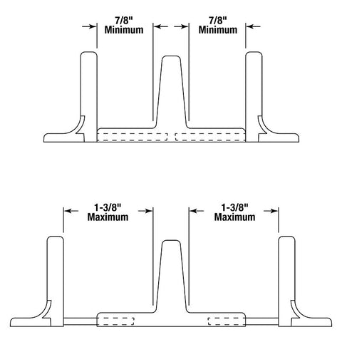 Prime-Line N 6760 Door Guide, Nylon/Plastic, White, Floor Mounting