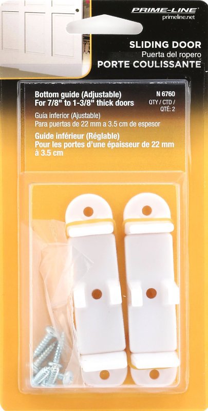 Prime-Line N 6760 Door Guide, Nylon/Plastic, White, Floor Mounting