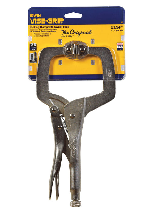 Irwin Alloy Steel Locking C-Clamp with Swivel Pads 3-3/8 in. x 2-5/8 in. D