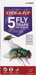 J.T. Eaton Stick-A-Fly 443 Fly Trap, Solid, Petrol, 5, Pack