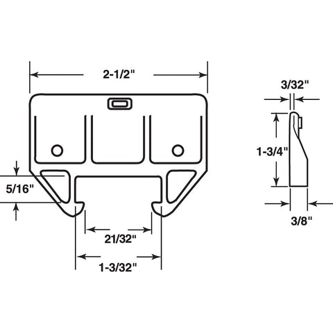 Prime-Line R 7152 Drawer Track Guide Kit, Plastic, Orange