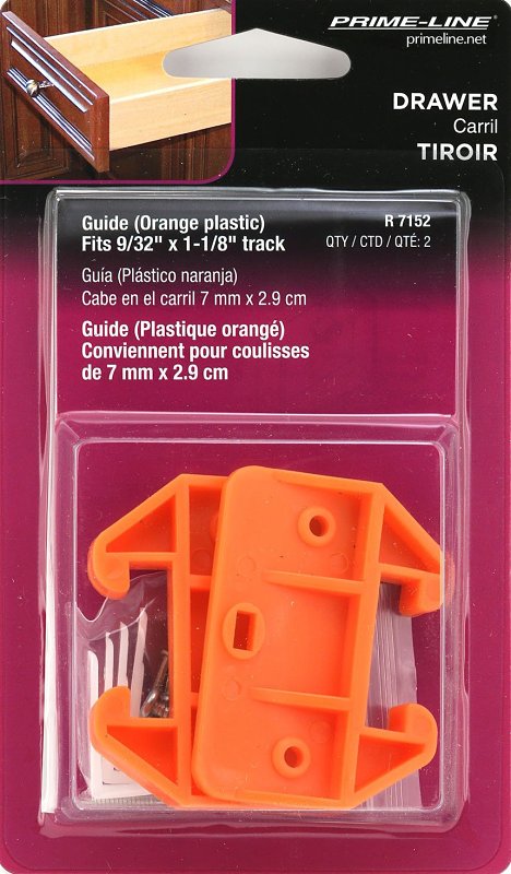 Prime-Line R 7152 Drawer Track Guide Kit, Plastic, Orange