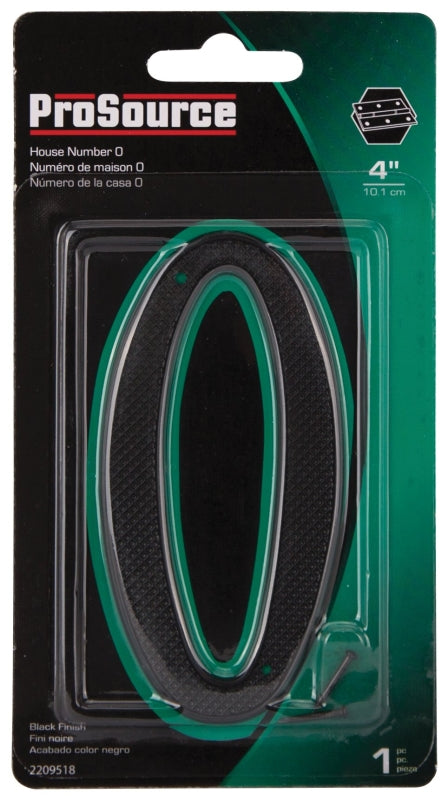 ProSource N-020-PS House Number, Character: 0, 4 in H Character, 2.67 in W Character