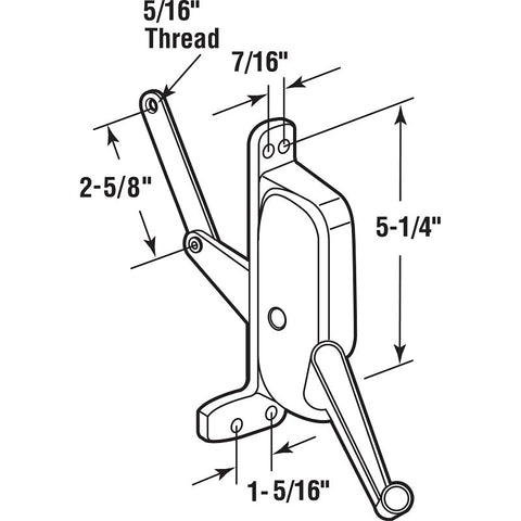 Prime-Line H 3670 Window Operator, For: Pan-American Awning Windows, Right, Aluminum, Baked-On Enamel