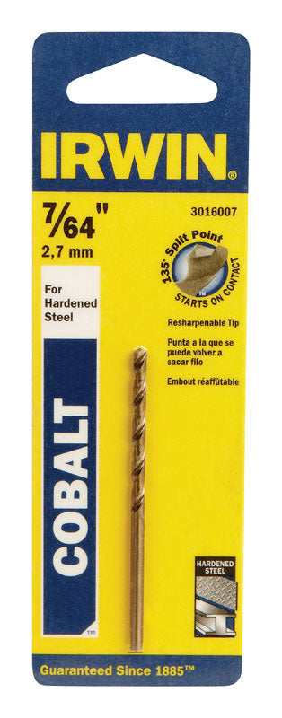 Irwin Cobalt High Speed Steel Straight 7/64 in. Dia. x 2-5/8 in. L Drill Bit 1 pc.